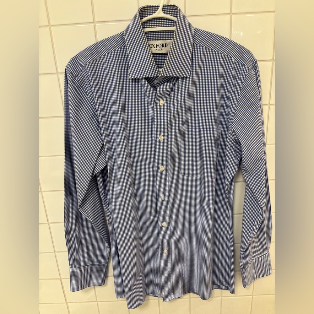 Oxford Men's Navy Gingham Dress Shirt
